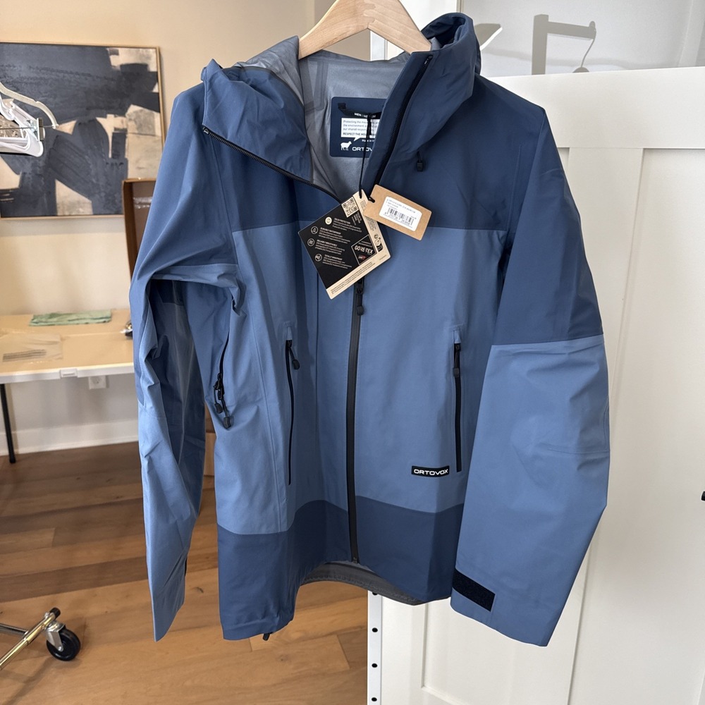 ORTOVOX Ortler GORE-TEX Jacket Men M Light Nunatak Blue Hardshell NWT